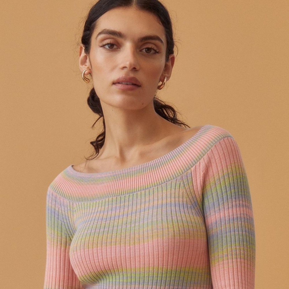 Daily Practice Pastel Stripes Sweater Dress - Picture 8 of 11